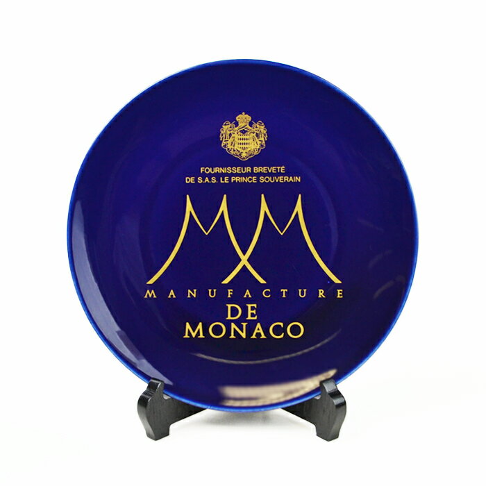 MANUFACTURE DE MONACO マニュファクチュア ド モナコ プレート 皿 コバルト ゴールド ポーセリン ブルー 青 洋食器 飾り皿 【中古】 a-2406
