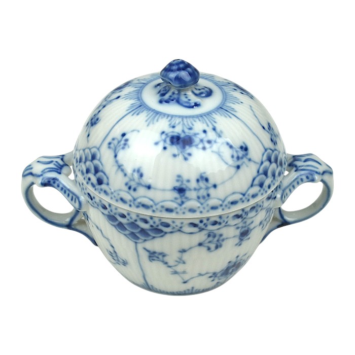 kousei 楽天市場店のRoyal Copenhagen ロイヤルコペンハーゲン ブルーフルーテッド ハーフレース シュガーポット クリーマー セット 【中古】b-2408｜アングル2
