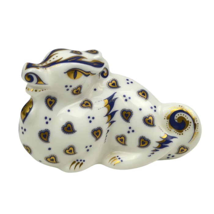 Rakuten - Royal crown derby ロイヤルクラウンダービー ペーパーウェイト 干支 シリーズ 2012年 辰年 ドラゴン ゴールド・ストッパー 置物 インテリア【中古】 a-2605