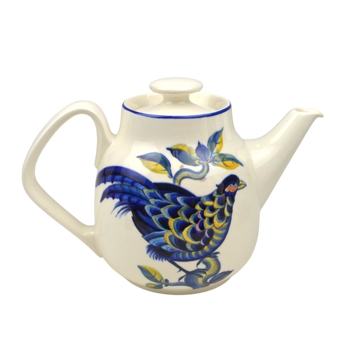 Royal Copenhagen ロイヤルコペンハーゲン BLUEPHEASANT ブルーフェザン 青いキジ ティーポット 洋食器 大型a-2606