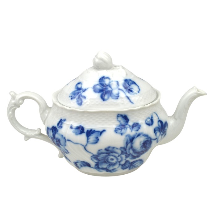 Rakuten - 【訳あり】Meissen マイセン リチャード・ジノリ Richard Ginori ローズブルー Rose Blue ティーポットオブジェ 飾り【中古】 a-2606
