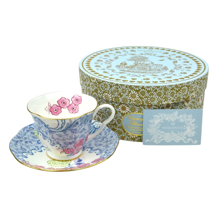 Rakuten - WEDGWOOD ウェッジウッド バタフライブルーム ティーカップ＆ソーサー 箱付き 食器 飾り インテリア【中古】a-2606