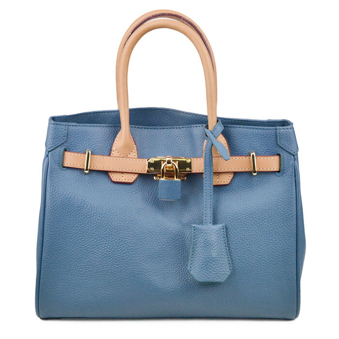 renoma PARIS レノマ トートバッグ ハンドバッグ ショルダーバッグ 2way レディース レザー ストラップ付 ベージュ ブルー【中古】 a-2601