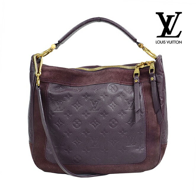 LOUIS VUITTON LV ルイヴィトン オダシューズPM M40583 モノグラムアンプラント スエード ショルダーバッグ ハンドバッグ パープル系【中古】