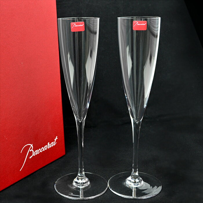 Baccarat バカラ ドンペリニヨン シャンパンフルート グラス ワイン シャンパングラス ペア 2点 セット シール有 【中古】 b-2104