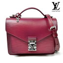 LOUIS VUITTON ルイヴィトン モンソーBB エピ M40783 ショルダーバッグ ハンドバッグ フューシャ レザー シルバー金具 【中古】 a-2110