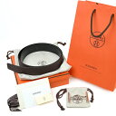 【未使用】 HERMES エルメス ジャンボ バックル リバーシブル ベルト 38mm サイズ 90 ブラック / ブラウン トゴ シルバー金具 【中古】 a-2401