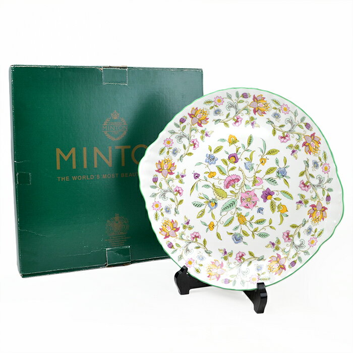 Rakuten - MINTON ミントン ハドンホール プレート ケーキ マルチプレート 大皿 花柄 グリーン 飾り インテリア ロイヤルドルトン【中古】 a-2304