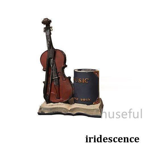 ペン立て 置物 楽器 洋書の土台 ヨーロピアンアンティーク風 おしゃれ 小物入れ レトロ風 インテリア雑..