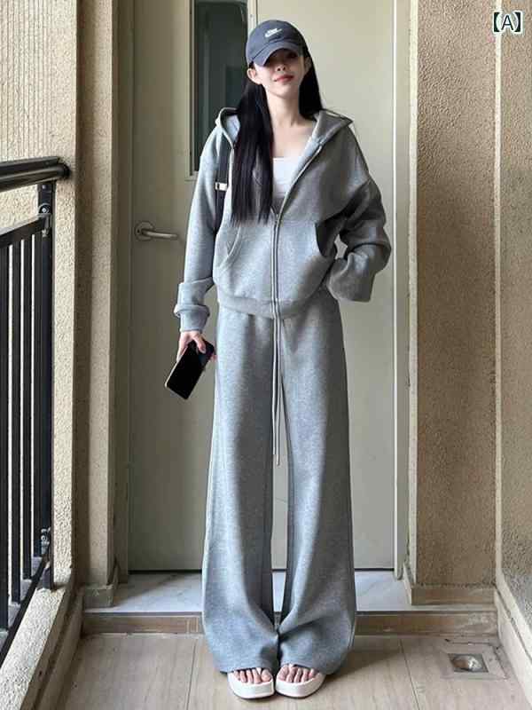 ジャージ レディース おしゃれ 普段使い ジム 運動 ウォーキング アウトドア 楽ちん ストリート スポーツ 秋 トレーナー ゆったり スリム ファッション 韓国 カジュアル 2点 セット