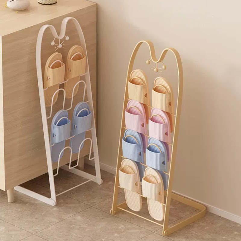 スリッパラック 4足分 おしゃれ スリム 北欧 ワイヤー スチール スリッパ立て スリッパたて スリッパス..