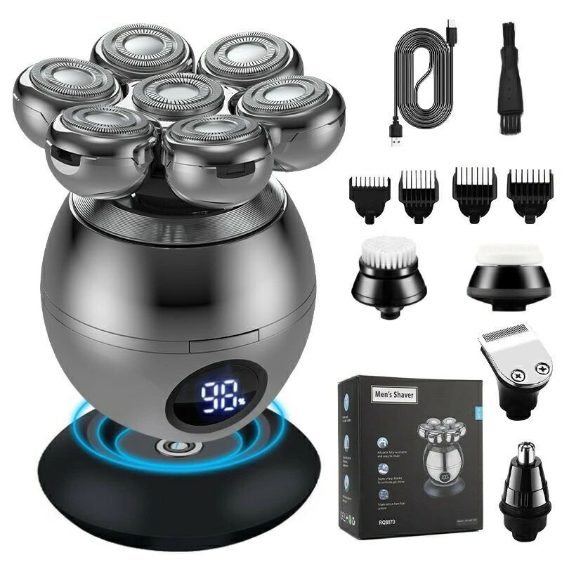 ヒゲソリ メンズ 電気シェーバー ギフト お手入れ便利 旅行 出張 充電式 自動研磨機能 回転式 丸洗い可能 電気カミソリ メンズシェーバー ウェット/ドライ髭...