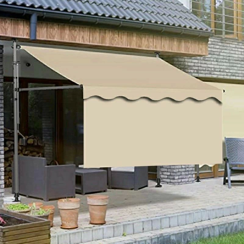オーニング サンシェード 巻き取り式 つっぱり日よけスクリーン オーニングテント 幅300cm 幅250cm 幅200cm 前幕付き シェード