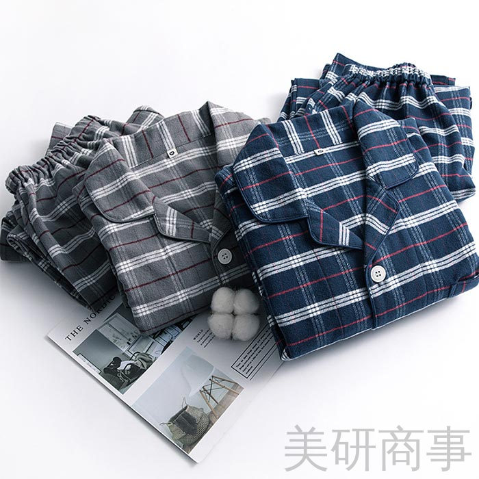 冬の夜も快適 暖かくて肌触り抜群 チェック柄の上品なデザイン 紳士におすすめの綿100%パジャマ 長袖で..