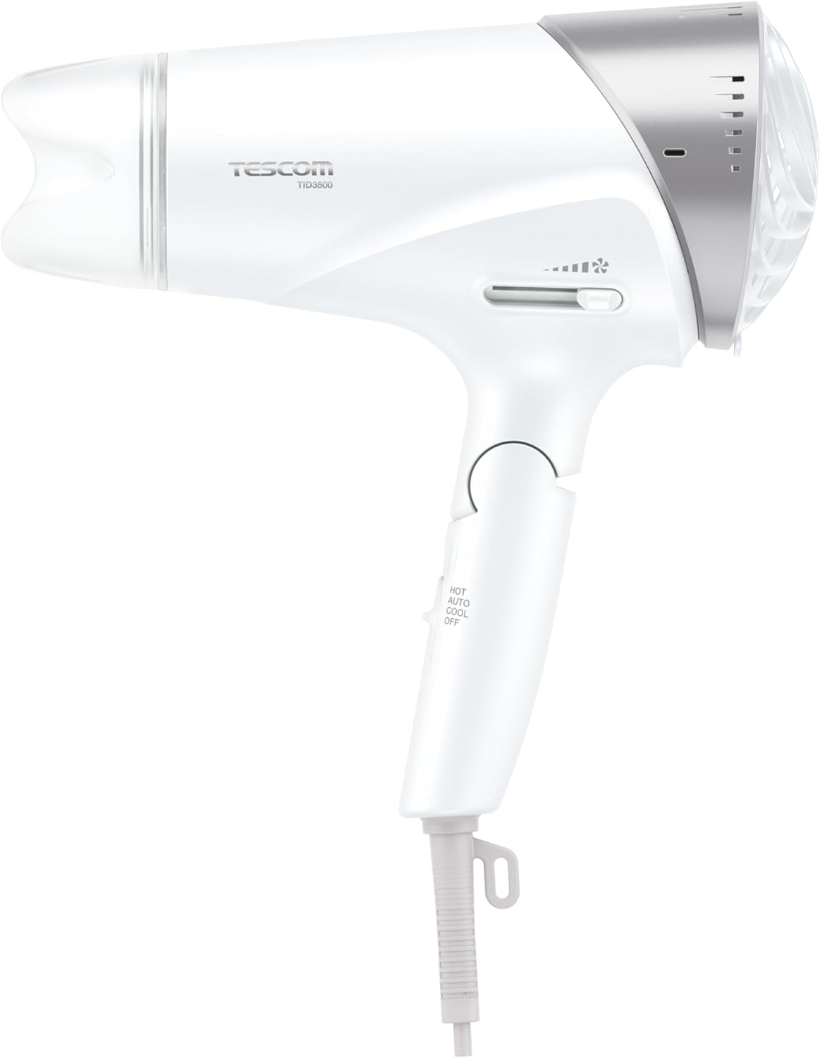 テスコム(TESCOM) ヘアドライヤー プロテクトイオン 折りたたみ 大風量 速乾 冷温風 ラク抜きプラグ ホワイト TID3500-Wのサムネイル