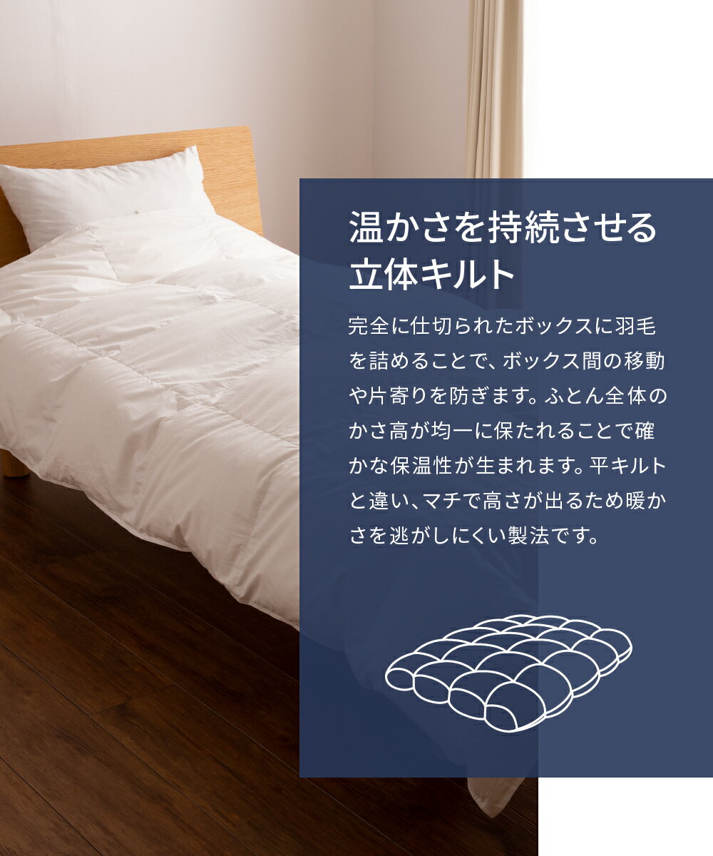 【送料無料】ホワイトグースダウン93%抗菌・抗ウイルス加工肌掛けふとん(Dサイズ190cmtimes;210cm)