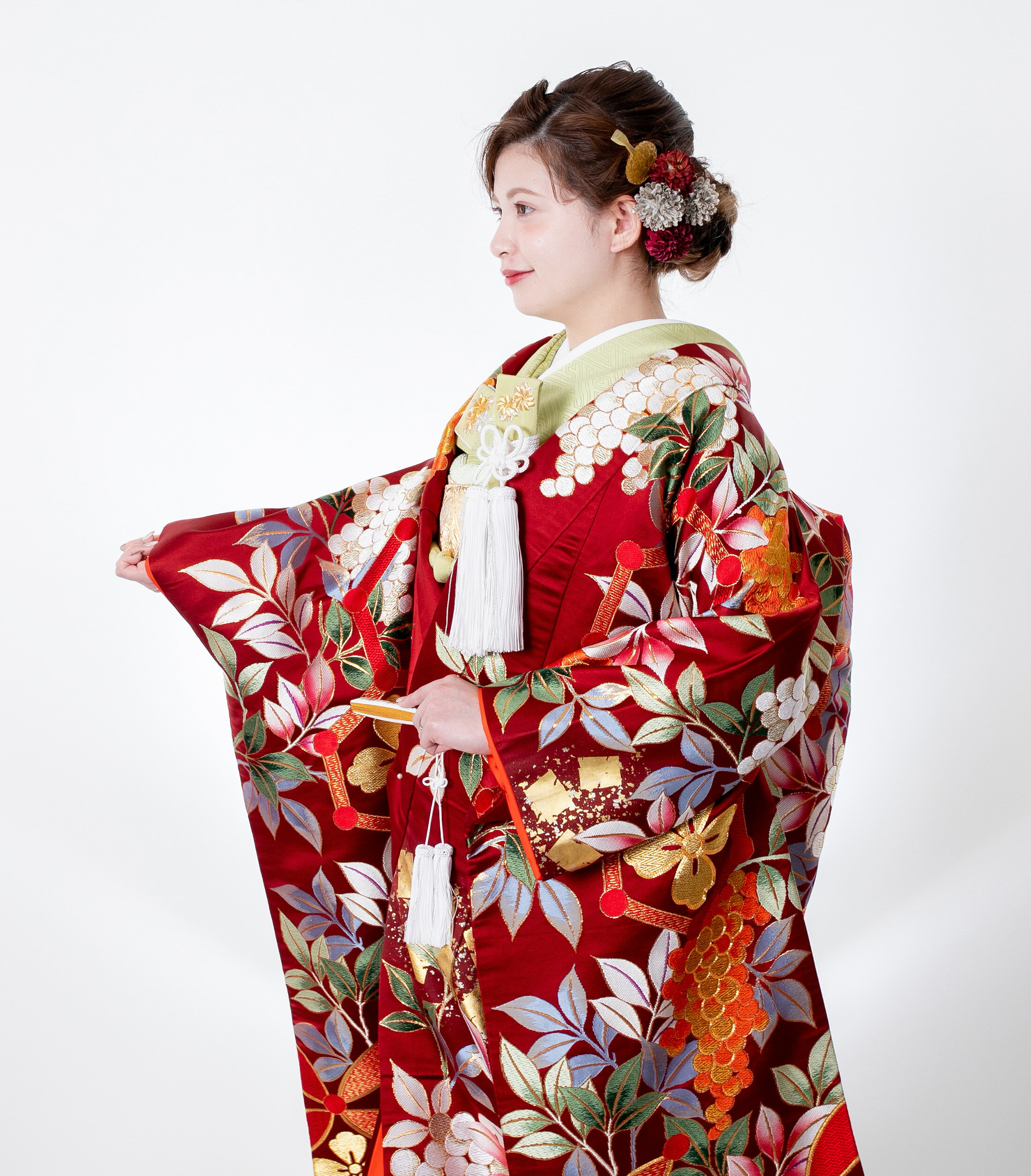 色打掛 レンタル 打掛 iro043 赤 レッド フルセット 和装 和婚 前撮り 花嫁衣装 花嫁衣装セット 婚礼衣装 婚礼 ウェディング ウエディング 高級 貸衣装 衣装レンタル 送料無料 前撮り 写真撮り 神社婚 お色直し 掛け替え【南天亀甲文様】