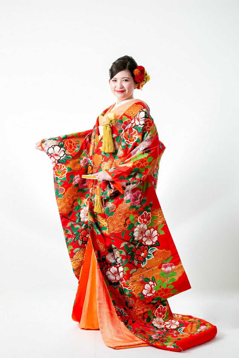 色打掛 レンタル 打掛 iro027 赤 レッド 金 ゴールド フルセット 和装 和婚 前撮り 花嫁衣装 花嫁衣装..