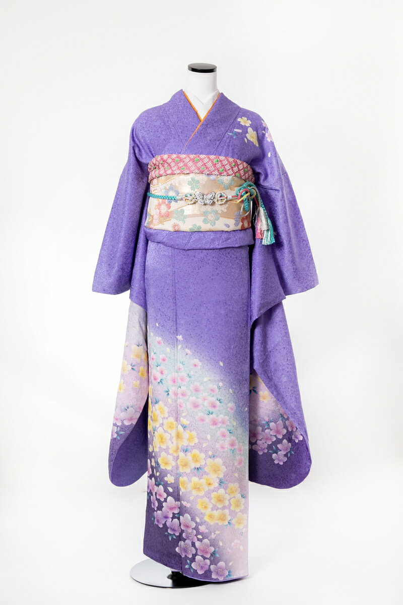 振袖 レンタル furi022 藤色花盛り 紫 パープル 白 ホワイト 振り袖 ふりそで furisode 振袖セット フルセット 往復送料無料 結婚式 披露宴 卒業式 結納 和服 着物 kimono 貸衣装 お呼ばれ パーティ 【2月〜11月レンタル】
