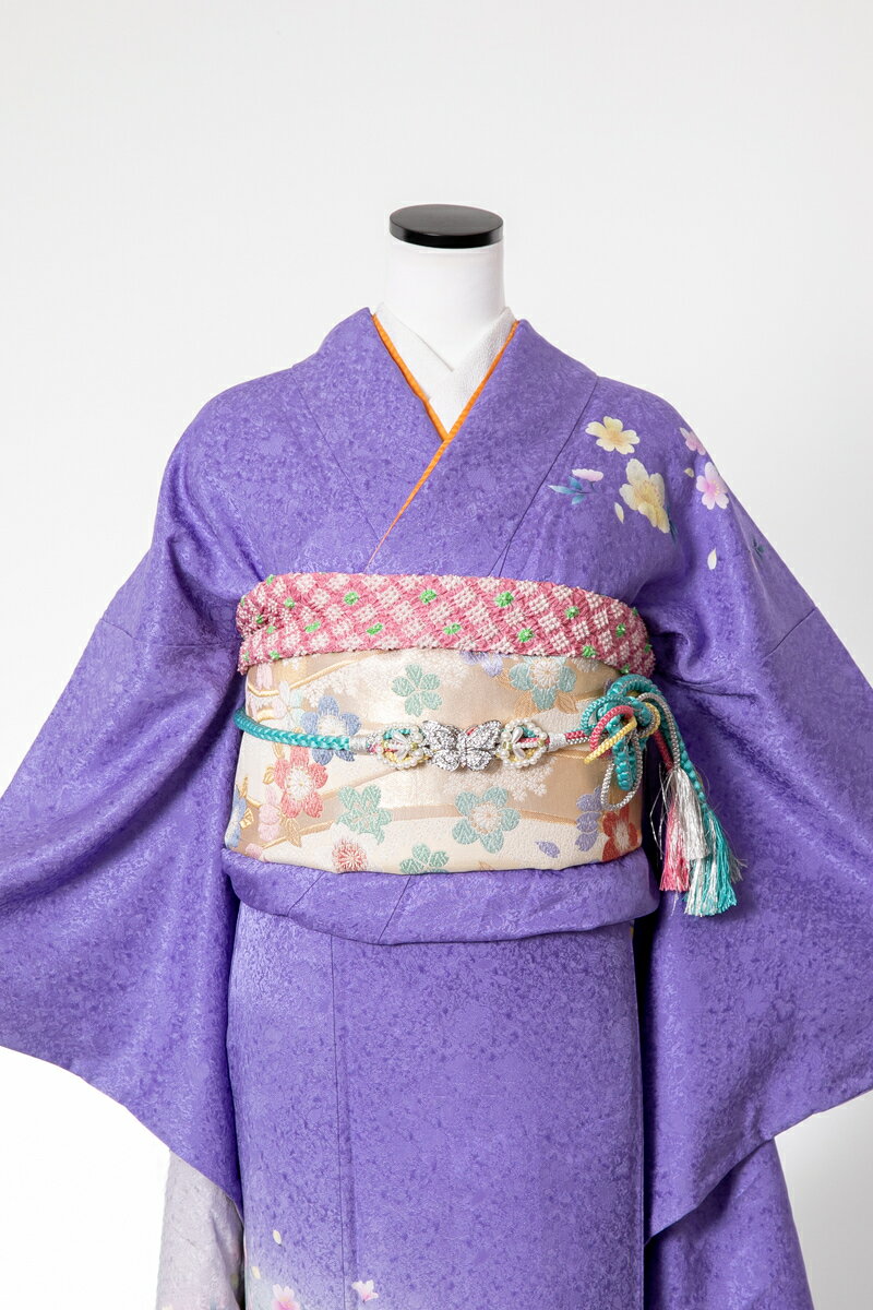 振袖 レンタル furi022 藤色花盛り 紫 パープル 白 ホワイト 振り袖 ふりそで furisode 振袖セット フルセット 往復送料無料 結婚式 披露宴 卒業式 結納 和服 着物 kimono 貸衣装 お呼ばれ パーティ 【2月〜11月レンタル】