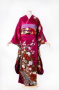 【レンタル】 振袖 成人式 sfuri040 ワイン古典花車 ワインレッド 赤 レッド 振り袖 ふりそで furisode 振袖セット フルセット 往復送料無料 結婚式 披露宴 卒業式 結納 和服 着物 kimono 貸衣装