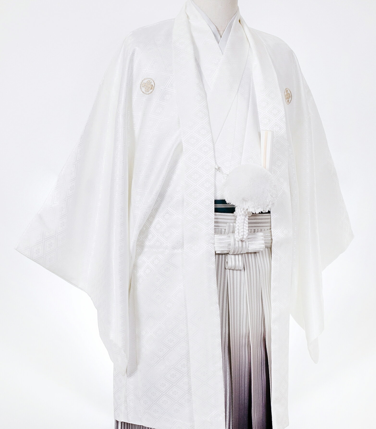 紋服 レンタル 紋付袴 袴 和装 婚礼 婚礼衣装 貸衣装 白 ホワイト 新郎 婿 フルセット 往復送料無料 【rou03 白】