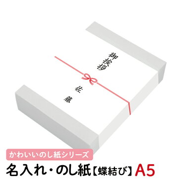 かわいいのし紙 蝶結び 花結び 熨斗紙 印刷 名前入り 名入れ 御祝 寿 御挨拶 内祝 20枚 A5 サイズ 送料無料