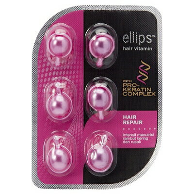 マラソン期間中エントリーでポイント5倍＆最大1110円OFFクーポン★エリップス ellips プロケラチンコンプレックス 6粒 シート ピンク ヘアトリートメント ヘアリペア プロ用 【正規品】【当日出荷14時まで_休業日除く】