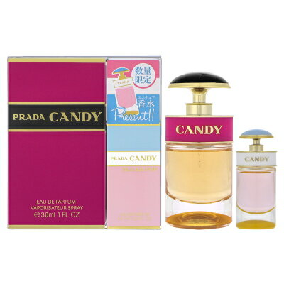 プラダ PRADA キャンディ オードパルファム ミニチュア付き コフレセット EDP30ml＋シュ ...