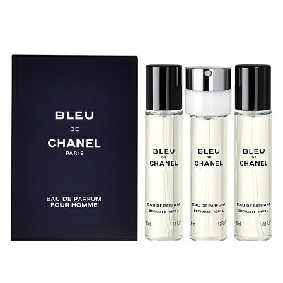 スーパーSALE期間中はエントリーでポイント5倍＆最大1500円OFFクーポン★シャネル CHANEL ブルー ドゥ シャネル オードパルファム トラベル スプレイ リフィルタイプ B級品 アウトレット EDP SP 20ml×3 【訳あり香水】【当日出荷14時まで_休業日除く】【送料無料】