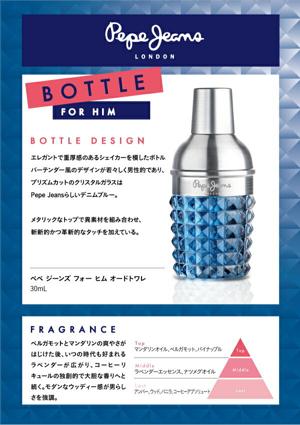 【最大1500円OFFクーポン】ペペ ジーンズ Pepe jeans ペペ ジーンズ フォー ヒム オードトワレ EDT SP 30ml 【香水】【当日出荷_休止中】【送料無料】