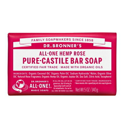 【最大1110円OFFクーポン】ドクターブロナー Dr.Bronner's マジックソープ バー ローズ 140g 【当日出荷_休止中】のサムネイル