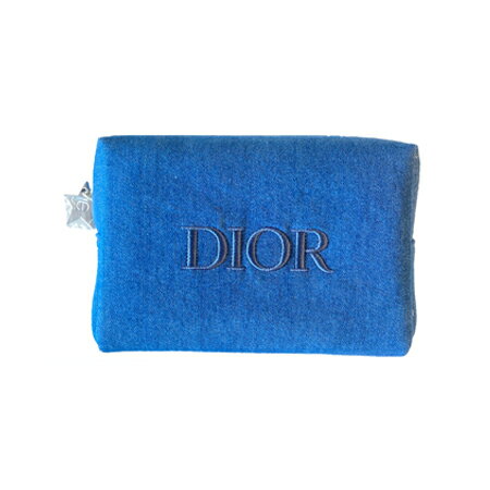 【ネコポス 送料無料】 クリスチャン ディオール ポーチ 青 デニム -Dior-