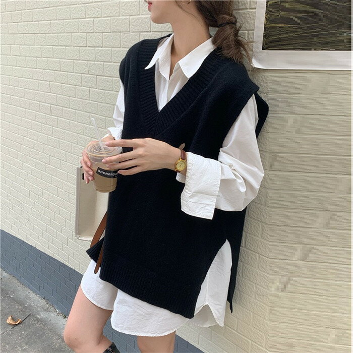 ニットベストレディースオフィス秋冬...