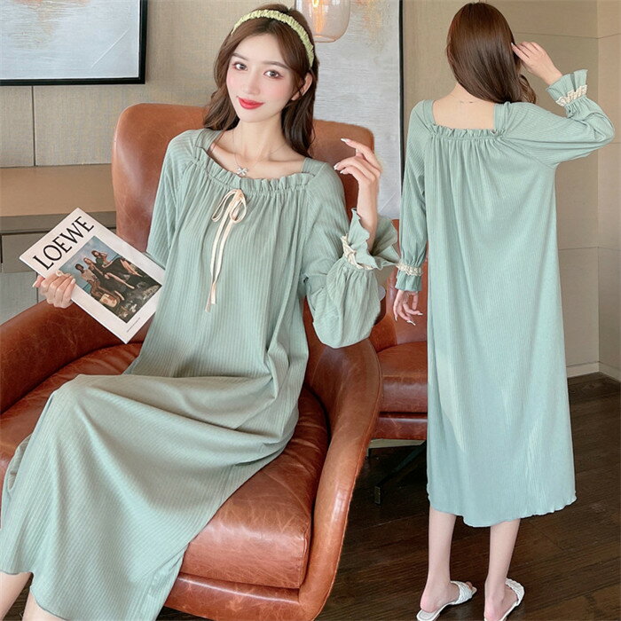 ネグリジェ ルームウェア レディース パジャマ ワンピース ルームワンピース 可愛い 長袖 ルーム 寝巻き 柔らか ロングワンピース ナイトウェア ゆったり 無...