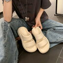 【送料無料】サンダル 厚底 レディース シューズ レディース ゴムサンダル ウェッジソール 厚底サンダル 靴 夏 サマー ハイヒール 靴 柔らかい 歩きやすい 疲れにくい 痛くない ベージュ カジュアル オフィス