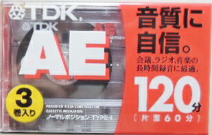TDK カセットテープ AE−120x3G 120分テープ3巻