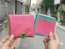 ▲H-PLUMP ドキドキ・ピンクのカラフル「ハーフプランプ 財布」個性的デザイン