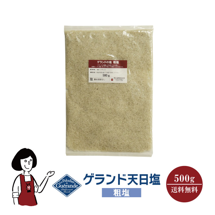 ゲランド天日塩≪粗塩≫500g メール便 送料無料 調味料 ソルト 塩 ミネラル フランス産 製パン 製菓 塩焼 パスタ 肉料理 魚介料理 和食 中華料理 こわけや