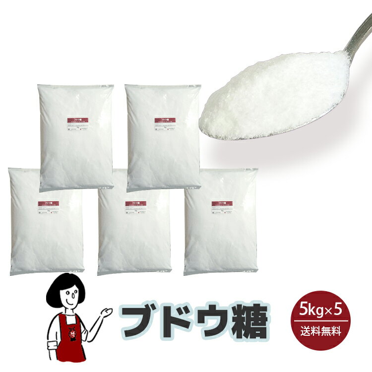 ブドウ糖 5kg×5〔チャック付〕 宅配便 送料無料 チャック付 グルコース 糖類 ぶどう糖 甘味 脳の栄養 脳のごはん こわけや