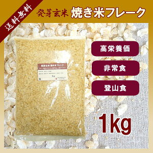 発芽玄米焼き米フレーク1kg【メール便で送料無料】【夏バテ】【食欲不足】【栄養補給】【山ガールに人気爆発中!!】【登山食】【非常食】【保存食】