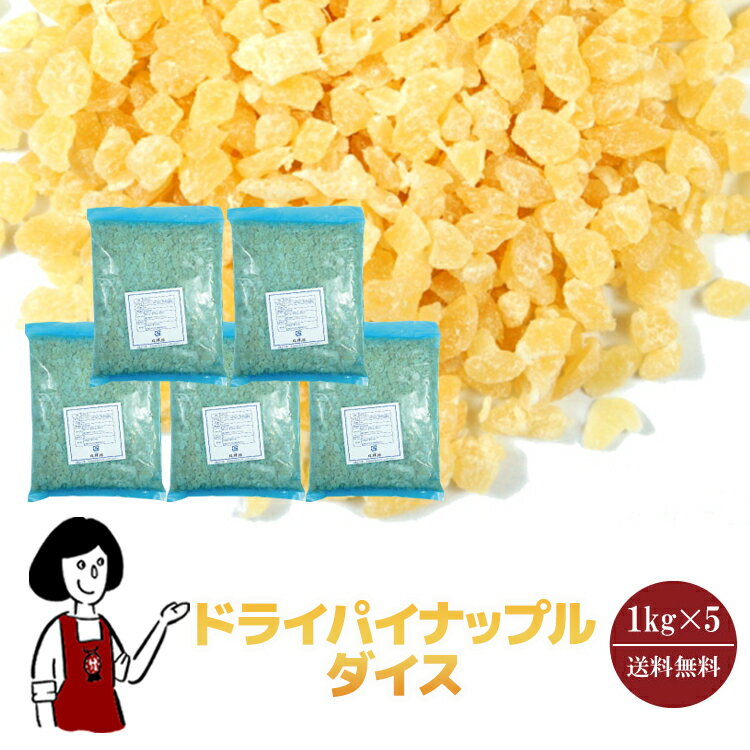 正栄食品　ドライパイナップルダイス　1kg×5 宅配便 送料無料 タイ産 ダイスカット 抗酸化力 製菓材料 製パン材料 こわけや