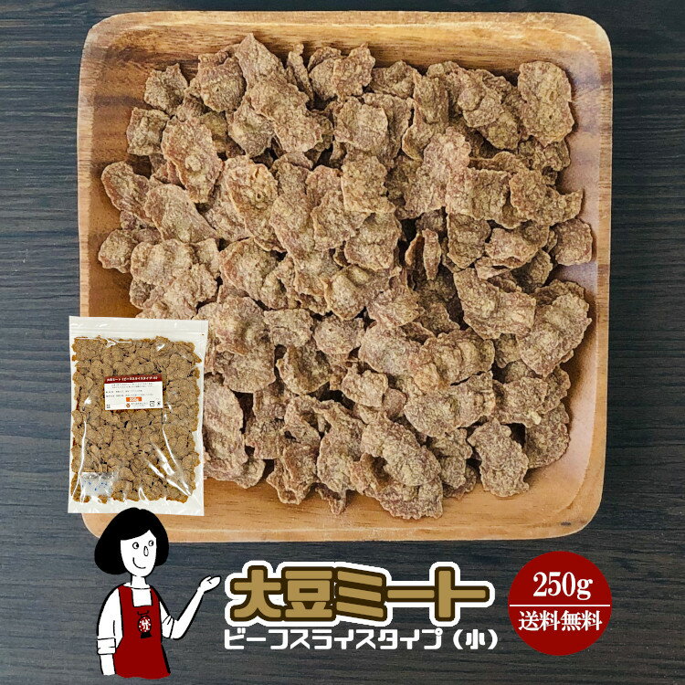 大豆ミート250g《ビーフスライスタイプ・小》〔チャック付〕／ベジプラス2900 メール便 送料無料 チャック付 保存食 非常食 時間短縮 スープ こわけや