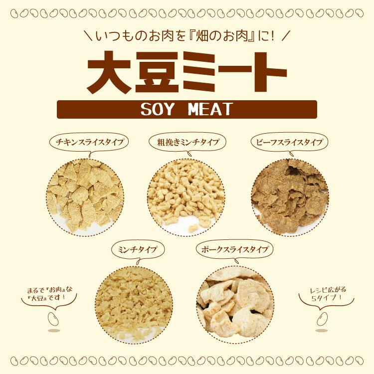 大豆ミート1kg×3袋《チキンスライスタイプ・小》〔チャック付〕／フジニックPT-FLH 宅配便 送料無料 チャック付 保存食 非常食 時間短縮 高たんぱく 低糖質 スープ こわけや 3