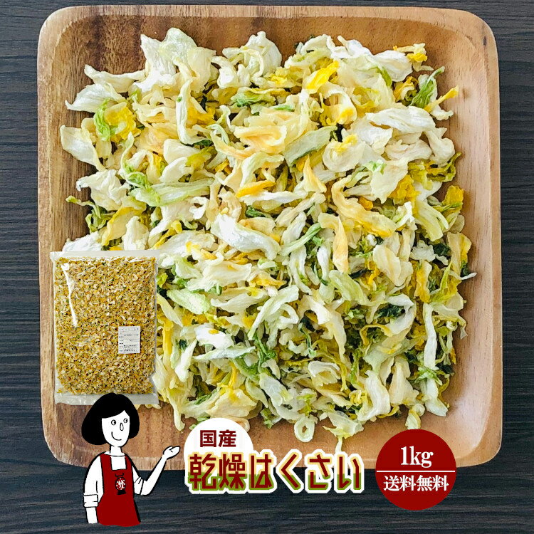 乾燥はくさい 1kg／国産 乾燥野菜 白菜 宅配便 送料無料 ボイル済み ドライベジ アウトドア キャンプ 保存食 時間短…