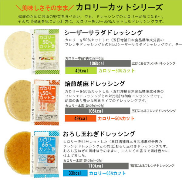 KPカロリーカットシーザーサラダドレッシング 25ml×20袋/メール便 送料無料 小袋 使いきり ドレッシング 携帯用 アウトドア お弁当 イベント テイクアウト こわけや