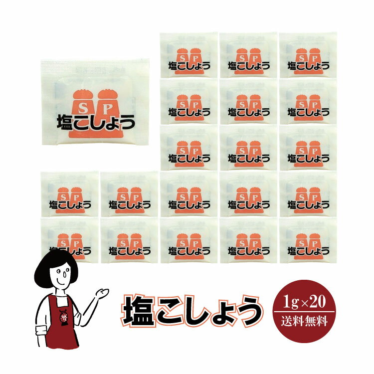 マルニ 塩こしょう　1g×20袋 メール便 送料無料 小袋 使いきり 調味料 塩 白こしょう 胡椒 アウトドア お弁当 イベント 洋食 肉料理 野菜料理 魚料理 BQQ 小分け テイクアウト こわけや