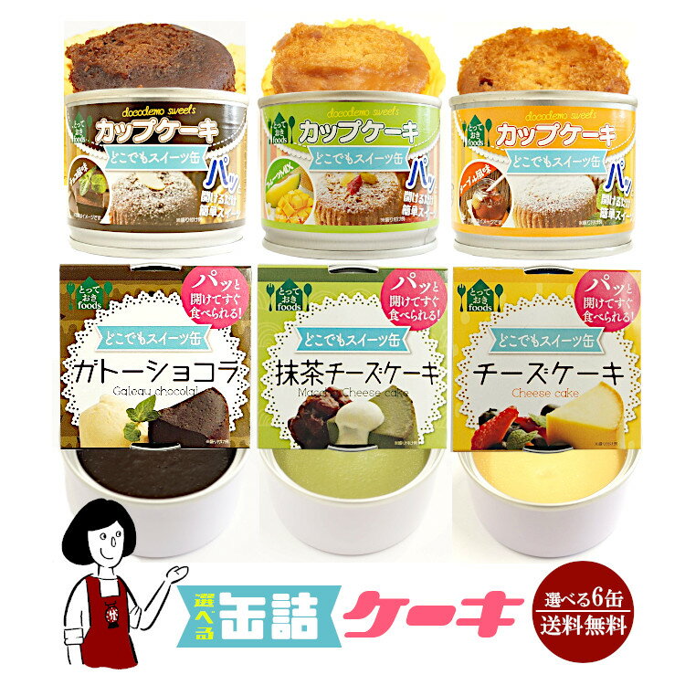 6種類から6缶選べる缶詰ケーキ／防