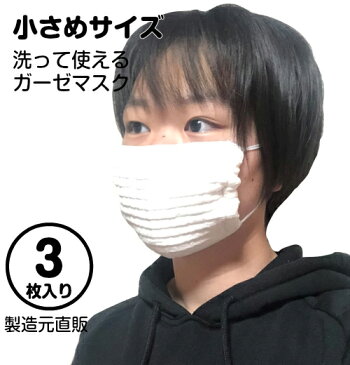 【在庫あり】【即納可】ガーゼマスク 3枚入り 小さめサイズ 洗って使える 国産 布マスク