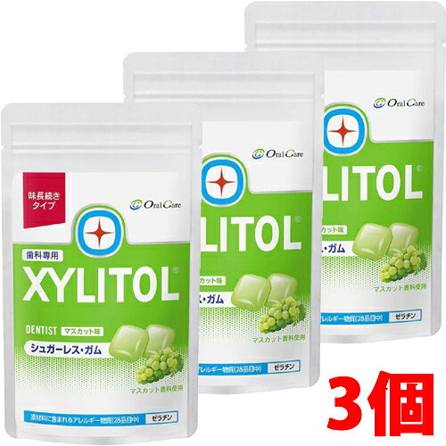 【3個】【メール便発送】 味長続き XYLITOL キシリトールガム 歯科専用 マスカット (ラミチャック 35g)×3個